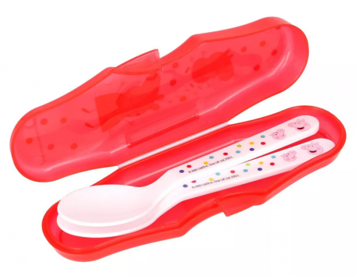 Set 2 lingurite plastic si cutie depozitare, Travel, Peppa [2]