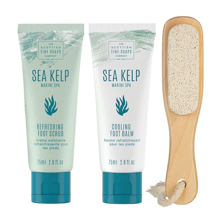 Set cadou Sea Kelp, 75 ml Exfoliant pentru talpi + 75 ml Balsam racoritor + Piatra pentru exfoliere cu maner de lemn [2]