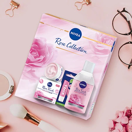 Set cadou Nivea Rose Collection: Gel-crema de zi, 50 ml + Apa micelara, 400 ml + Balsam de buze, 4.8 g [3]