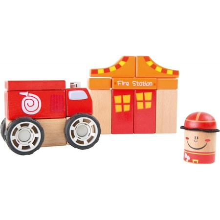 Set de constructii din lemn Legler Small Foot, Unitate pompieri [3]