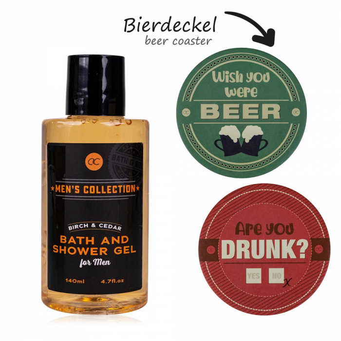 Set de ingrijire bath&body, gel de dus 2 in 1,140 ml, si 2 coastere pahare [2]