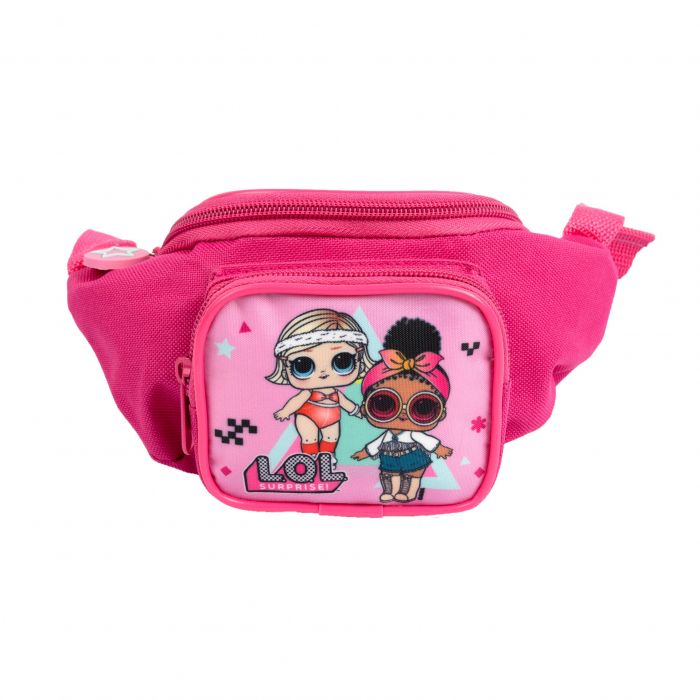 Set LOL Surprise, 4 piese, ghiozdan gradinita, borseta, sac sport si portofel, roz [7]