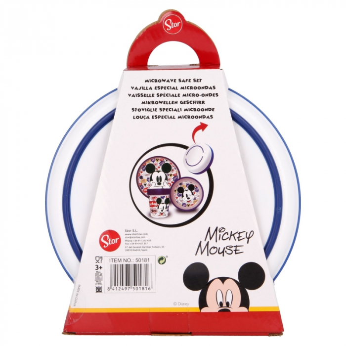 Set mic dejun 3 piese Mickey Mouse, It's a Mickey thing, Microunde si Antialunecare [3]