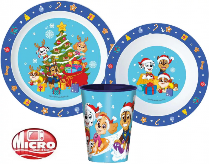 Set mic dejun 3 piese Paw Patrol Christmas, microunde [2]