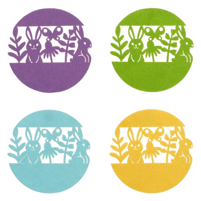 Suport bauturi Paste, 4 culori, fetru [3]