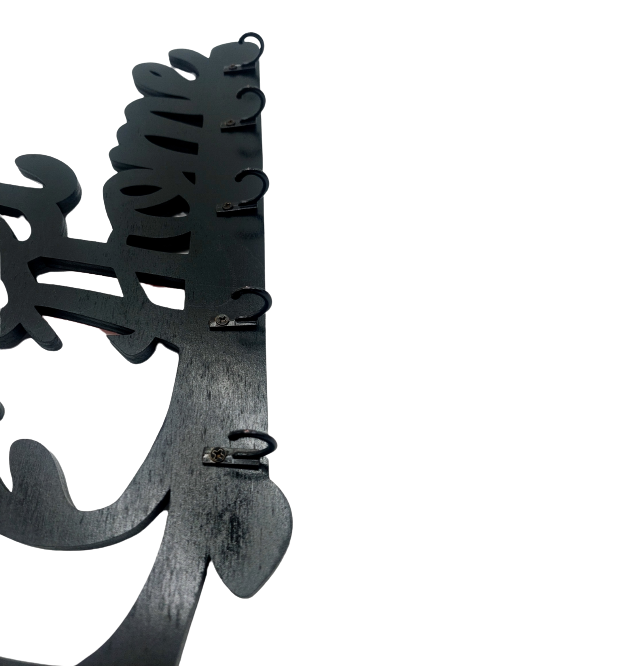 Suport pentru chei, Home Sweet Home, 51x27 cm, negru, placaj de plop [3]