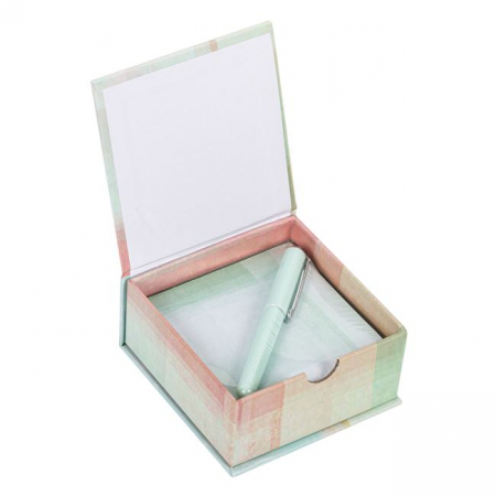 Hartii de notite si pix în cutie 9,5x9,5 cm - Each day is a new chance [1]