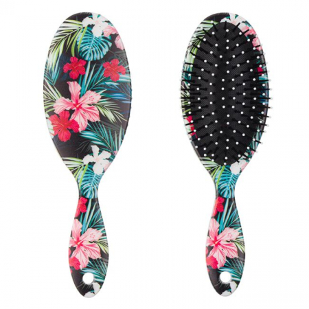 Perie ovala pentru par, model Flori colorate, 23x7 cm [1]