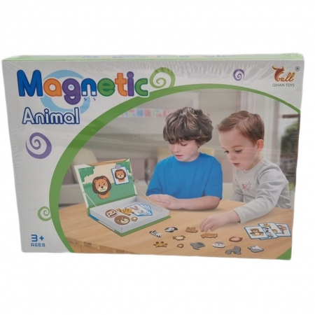 Puzzle-uri - Cutie cu Puzzle Magnetic Animale, 26x19 cm