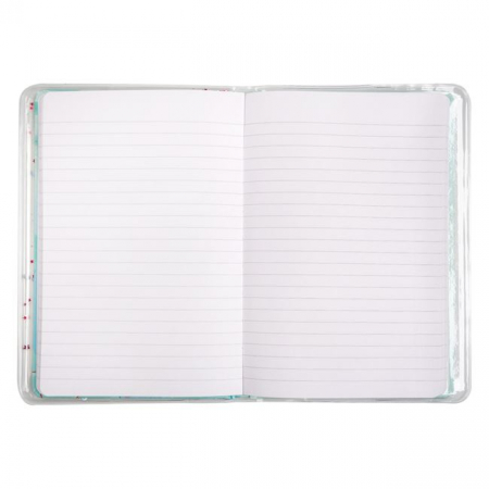 Agenda cartonata A5, Flamingo, dictando, coperta din plastic cu paiete albe si roz [1]