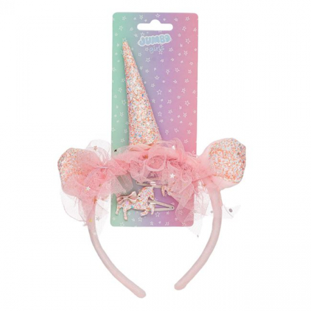 Set bentita carnaval, corn de Unicorn cu tulle si sclipici si 2 agrafe [1]