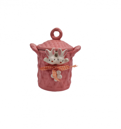 Bomboniera din ceramica, model iepurasi, 14x9 cm [1]