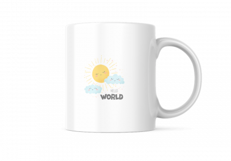 Cani - Cana ceramica, Hello World, 350 ml