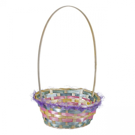 Cos decorativ, bambus colorat 21 x 38 cm [0]