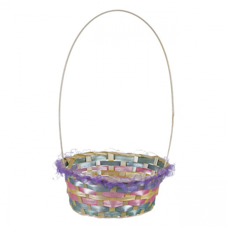 Cos decorativ, bambus colorat 21 x 38 cm [1]