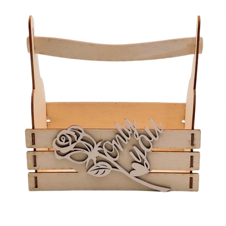 Cutie decupaj text, Only You, lemn, 25x25x11 cm [0]