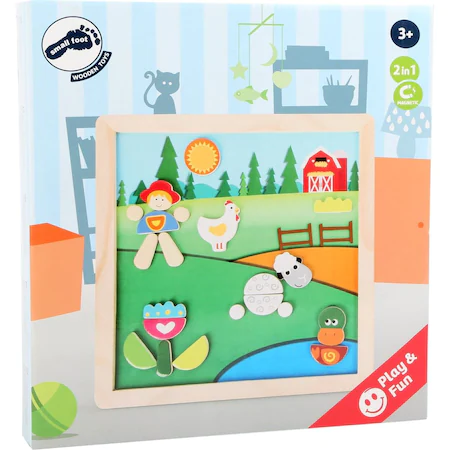 Lumea copiilor - Puzzle Magnetic Viata la Tara cu Animale Domestice