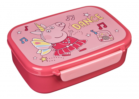 Lumea copiilor - Cutie sandvis Peppa Pig, Dance, 2 compartimente, 18 x13.5x6 cm