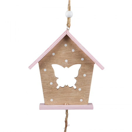 Decoratiune suspendata, model casuta cu fluture, 10 cm [1]