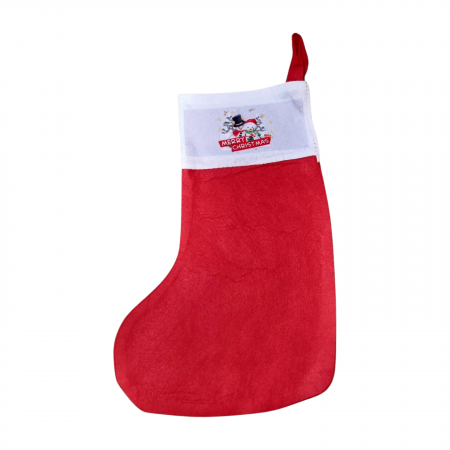 Decoratiune de Craciun, Cizmulita Snowman, rosie, 35 cm [1]