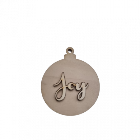 Decoratiune glob din lemn natur "Believe in the magic of Christmas", 9x9 cm [1]