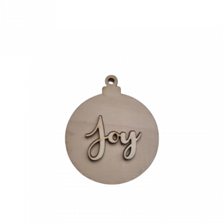 Decoratiune glob din lemn natur "Merry Christmas", 9x9 cm [1]