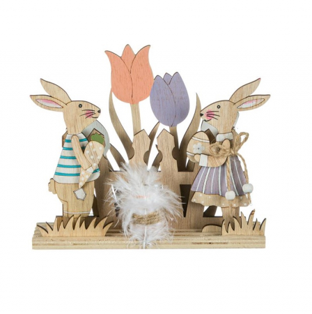Decoratiune de masa 2 Iepurasi, 18 x 5 x 16 cm [1]