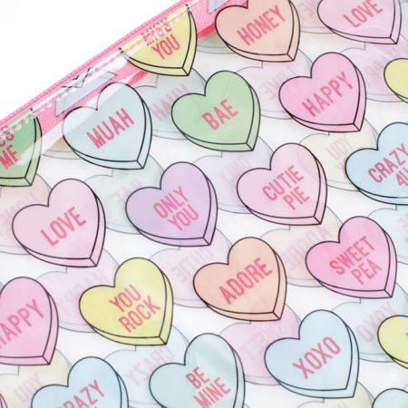 Geanta de Toaleta Inimioare Multicolore Transparente cu Mesaj 20,5x16,5 cm [1]