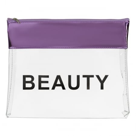 Geanta de Toaleta Transparent Violet - Beauty, 24x19 cm [0]
