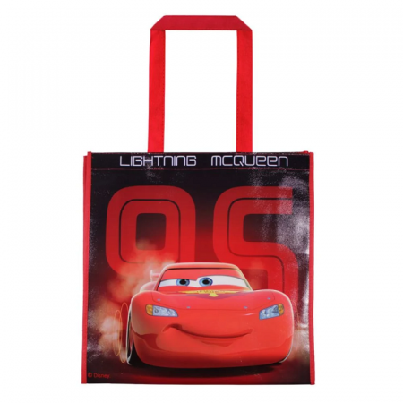 Ghiozdane - Sacosa de cumparaturi cu imprimeu Disney Cars, 38x38 cm