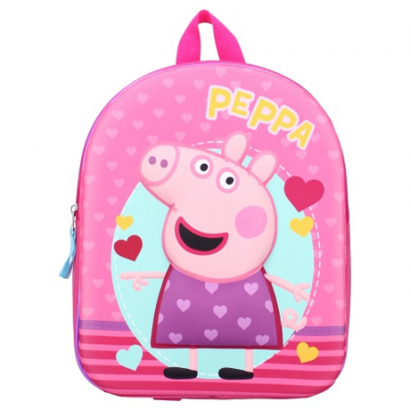 Ghiozdan gradinita, Peppa Pig Hearts&Stripes, 3D, 32x26x10 cm [0]