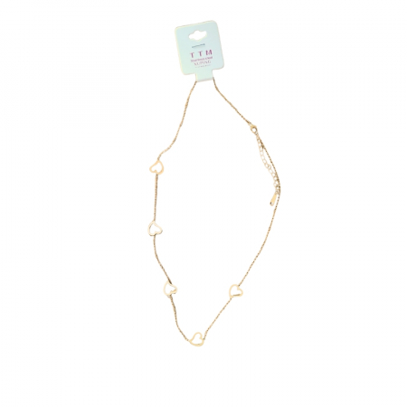 Lantisor otel inoxidabil placat cu aur 14K, Hearts [2]