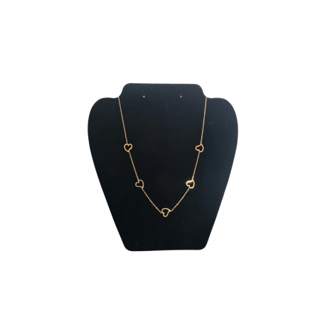 Bijuterii - Lantisor otel inoxidabil placat cu aur 14K, Hearts
