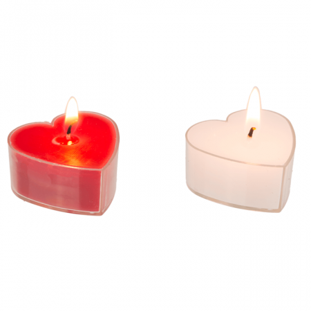 Set 8 lumanari albe, Heart Tea Light [1]