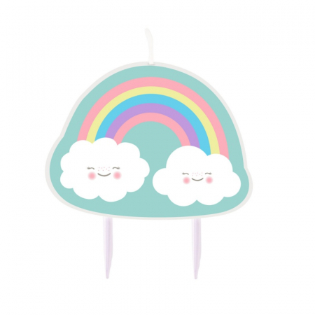 Lumea copiilor - Lumanare tort figurina Rainbow and Cloud, 8.5 cm