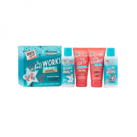 Seturi cosmetice pentru Ea - Mini set The Full Works, Spuma de baie 100 ml, Crema de dus 100 ml, Scrub pentru corp 50ml, Unt de corp 50ml