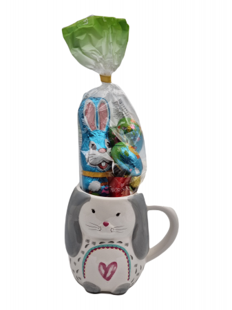 Pachet cadou, dulciuri in cana, Iepuras ciocolata si oua ciocolata, 120g [1]