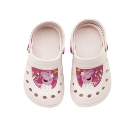 Lumea copiilor - Papuci plaja tip clogs, Peppa Pig, roz, 30-31