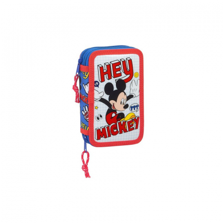 Lumea copiilor - Penar echipat 28 piese Mickey Mouse,2 compartimente12.5X19.5X4 cm