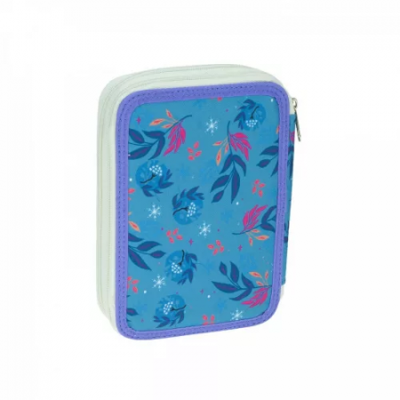 Penar echipat 27 piese Frozen, Anna, Elsa si Olaf, 2 compartimente, albastru, 18x15x4 cm [1]