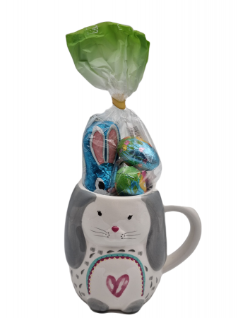 Pachet cadou, dulciuri in cana, Iepuras ciocolata si oua ciocolata, 120g [0]