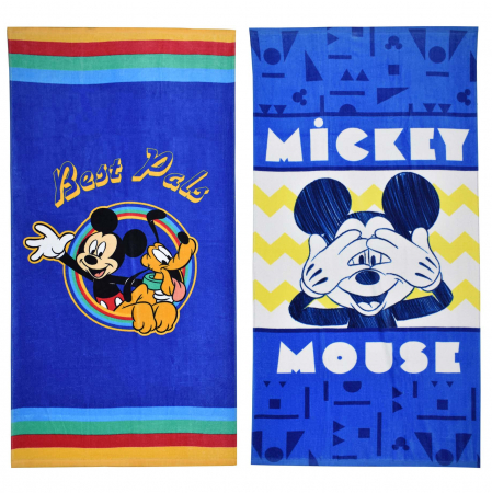 Prosop plaja, Mickey Mouse, Blue&Stripes, 70x140 cm [1]