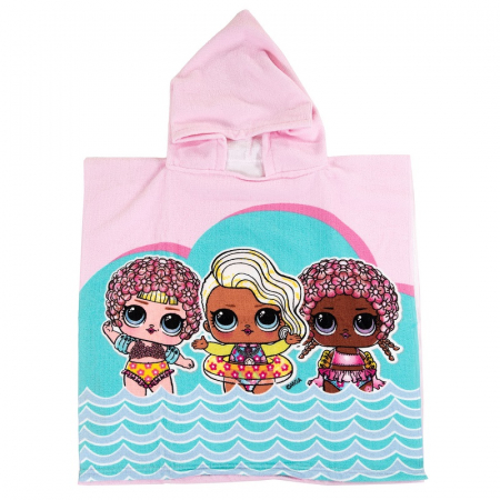 Lumea copiilor - Prosop poncho, LOL Surprise 3 Babes, 110x55 cm