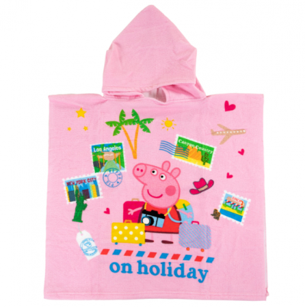 Prosop poncho, Peppa Pig On Holiday, 110x55 cm [0]