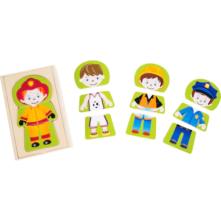 Puzzle din lemn, Meserii baieti, Legler, 12 piese [1]