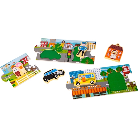 Puzzle poveste - Orasul, Legler, 10 piese [1]