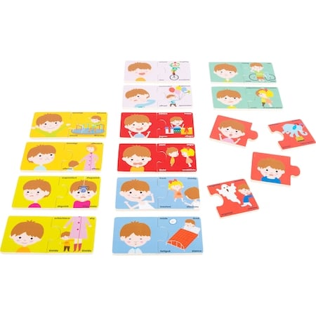 Puzzle asociere invatam emotiile, lemn, 28 piese, Legler [0]
