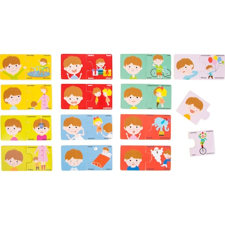 Puzzle asociere invatam emotiile, lemn, 28 piese, Legler [1]