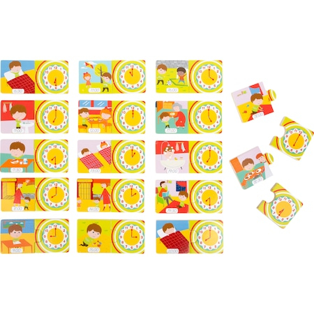 Puzzle asociere invata ceasul, lemn, 28 piese, Legler [1]