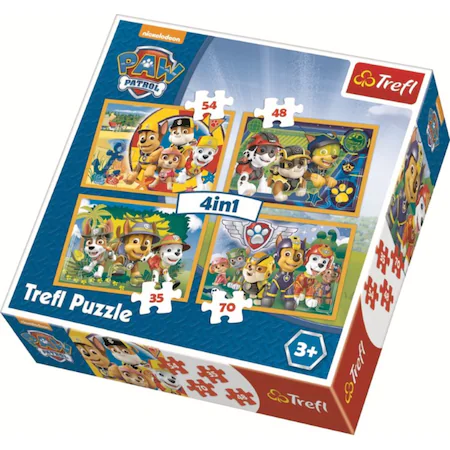 Puzzle Trefl 4 in 1, Paw Patrol, 35/48/54/70 piese, 3 ani+ [0]